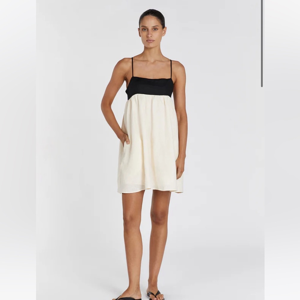 NWT DISSH BUTTERMILK LINEN MINI DRESS size 10
